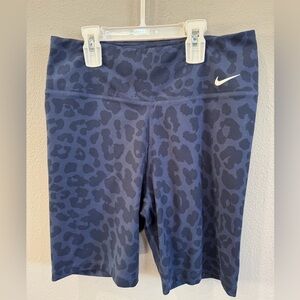 Nike Women's Dark Blue Animal Print Bike Shorts